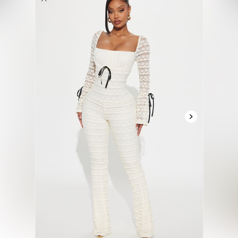 Chic Lace Jumpsuit in White